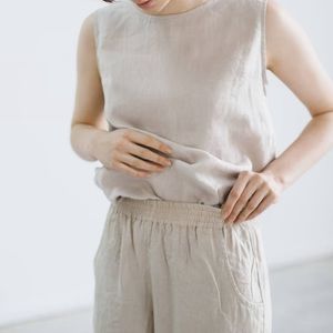 Linenfox Luna Top Linen in Biege